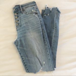 abercrombie high rise super skinny ankle jeans